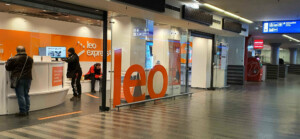Čekárna a pokladny Leo express na pražském hlavním nádraží