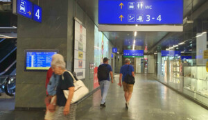 Vídeňské hlavní nádraží: přístup na 3. a 4. nástupiště
