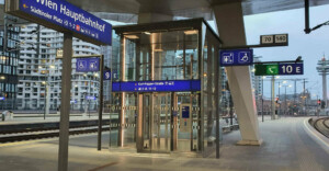 Wien Hbf - popis cesty na nástupiště 9. a 10.