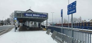 Autobus u nádraží v Novém Městě na Moravě