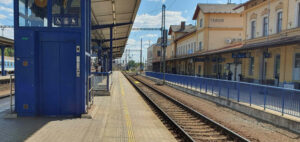 Vlaková nádraží Tábor, nástupiště u koleje 2