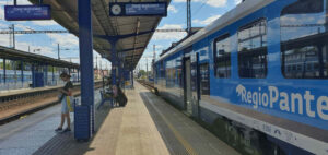 Vlaková nádraží Tábor, nástupiště u koleje 2