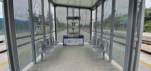 Sklené nad Oslavou a nástupiště u 1. koleje