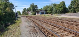 Zastávka Brankovice nástupiště směr Uherské Hradiště