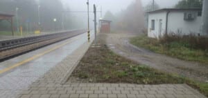Níhov a nástupiště směr Brno