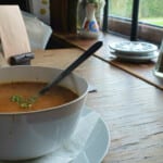 Nádražní restuarace v Nižboru: polévka