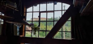 Nádražní restuarace v Nižboru: výhled z okna