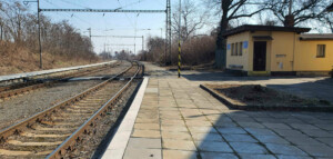 Němčice nad Hanou a nástupiště u 1. koleje
