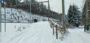 Cesta na vlak na zastávku v Babicích nad Svitavou