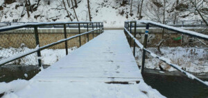 Cesta na vlak na zastávku v Babicích nad Svitavou