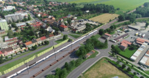 Kojetín - silniční podjezd pod tratí. Vizualizace Správy železnic