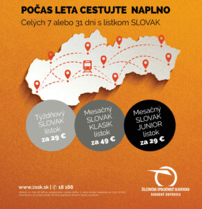 Nabídka jízdenky na léto na Slovensko