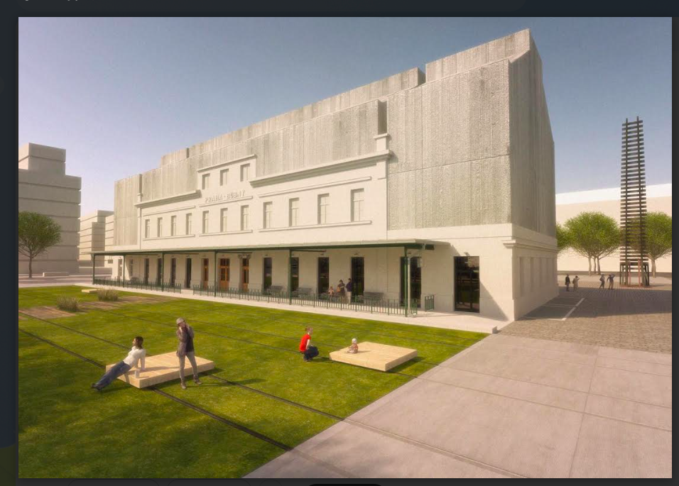 Centrum Paměti a dialogu Bubny, vizualizace 2025. Zdroj Správa železnic.