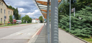 Autobus u nádraží Bystřice pod Hostýnem