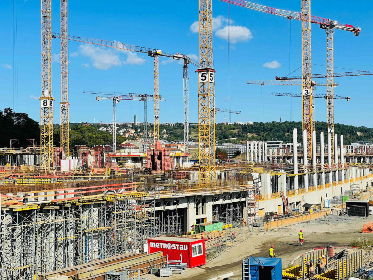 Staveniště Praha-Smíchov. Foto Správy železnic ze srpna 2025