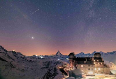 Atmosféra večera na vrcholu Gornergrat, z archivu Gornegratbahn