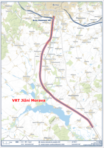 Mapa vedení VRT Jižní Morava