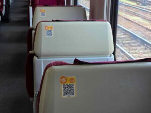 Ukázka QR kódů pro objednání podzimní nabídky ve slovenských jídelních vozech v první třídě