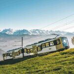 Na vrchol Rigi můžete jet novými moderními vlaky, které jsou částečně nízkopodlažní, zdroj archiv Rigi Bahnen
