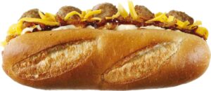 Bageta s masovými koulemi ze zimní nabídky Leo Express