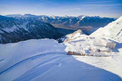 Vrchol Rochers de Naye v zimě