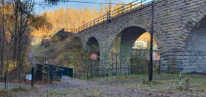 Cesta na vlakovou zastávku Desná-Riedlova vila