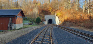 Abtova ozubnice ve výhybně Dolní Polubný