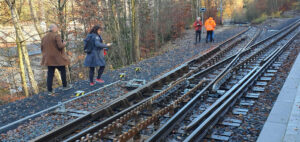 Abtova ozubnice ve výhybně Dolní Polubný