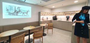 Nová čekárna ČD Lounge v Praze na hlavním nádraží.