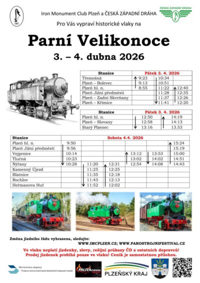 Parní Velikonoce v Plzeňském kraji
