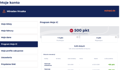 Aktivovaný program Moje IC