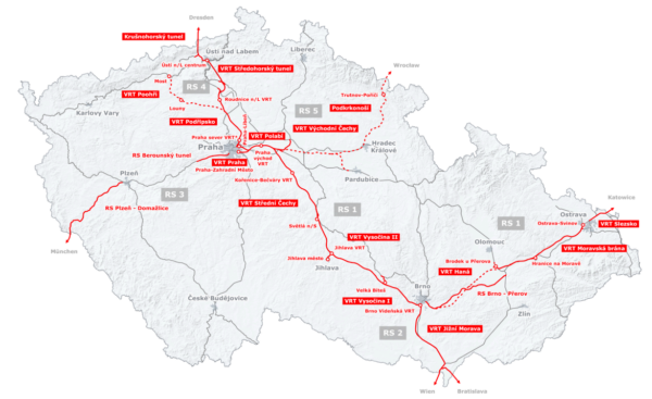 Vysokorychlostní tratě v rámci systému Rychlých spojení (Správa železnic)